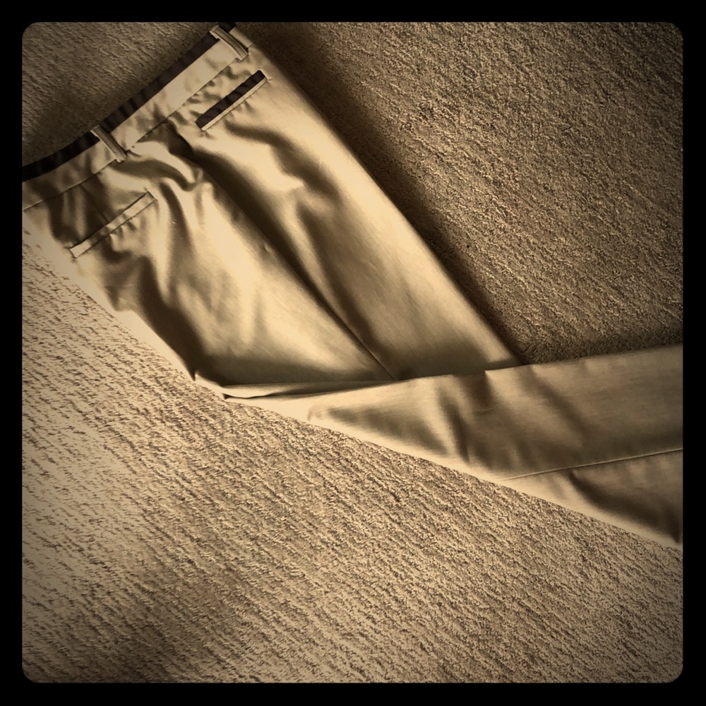 Lightweight beige and brown slacks